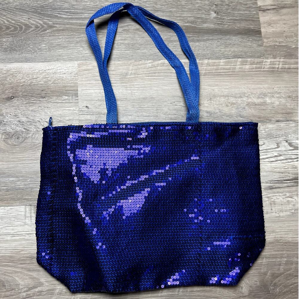 Blue Sequin Tote Bag | Y2K Glam Festival Shoulder Bag | Sparkly Beach Shopper